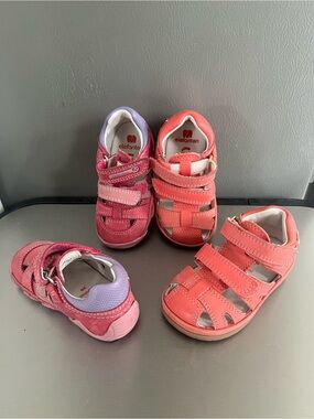 2 x Elefanten | EU 20 | Kids Coral Pink Velcro Sandals